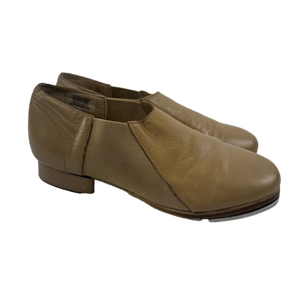 Leo's Jazz Tap Shoe Tan Leather Slip On Ultratone Dance Womens 8 - Picture 1 of 16